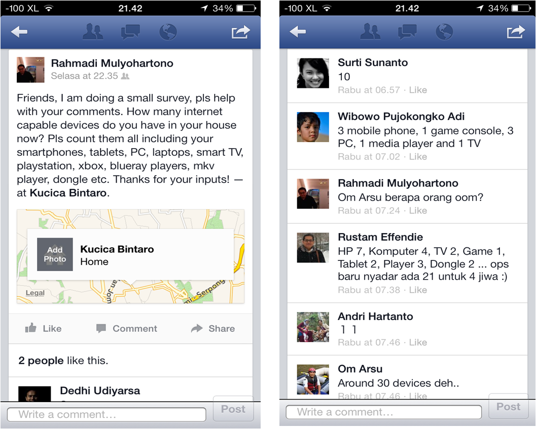 Facebook Survey - Jumlah Internet Capable Devices